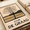 Julie de Graag - Kale Bloom | Vintage Beige Sketch Art (available handframed ready to hang or unframed)