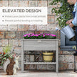 Outsunny Elevated Planter Paradise: Raised Bed Box with Shelf for Flowers, Vegetables, and Planter Box, Drain Holes, 36