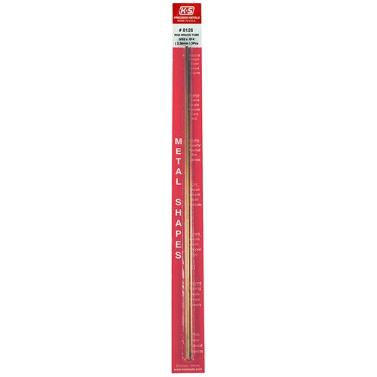K&S Precision Metals #8126 Round Brass Tube 3/32