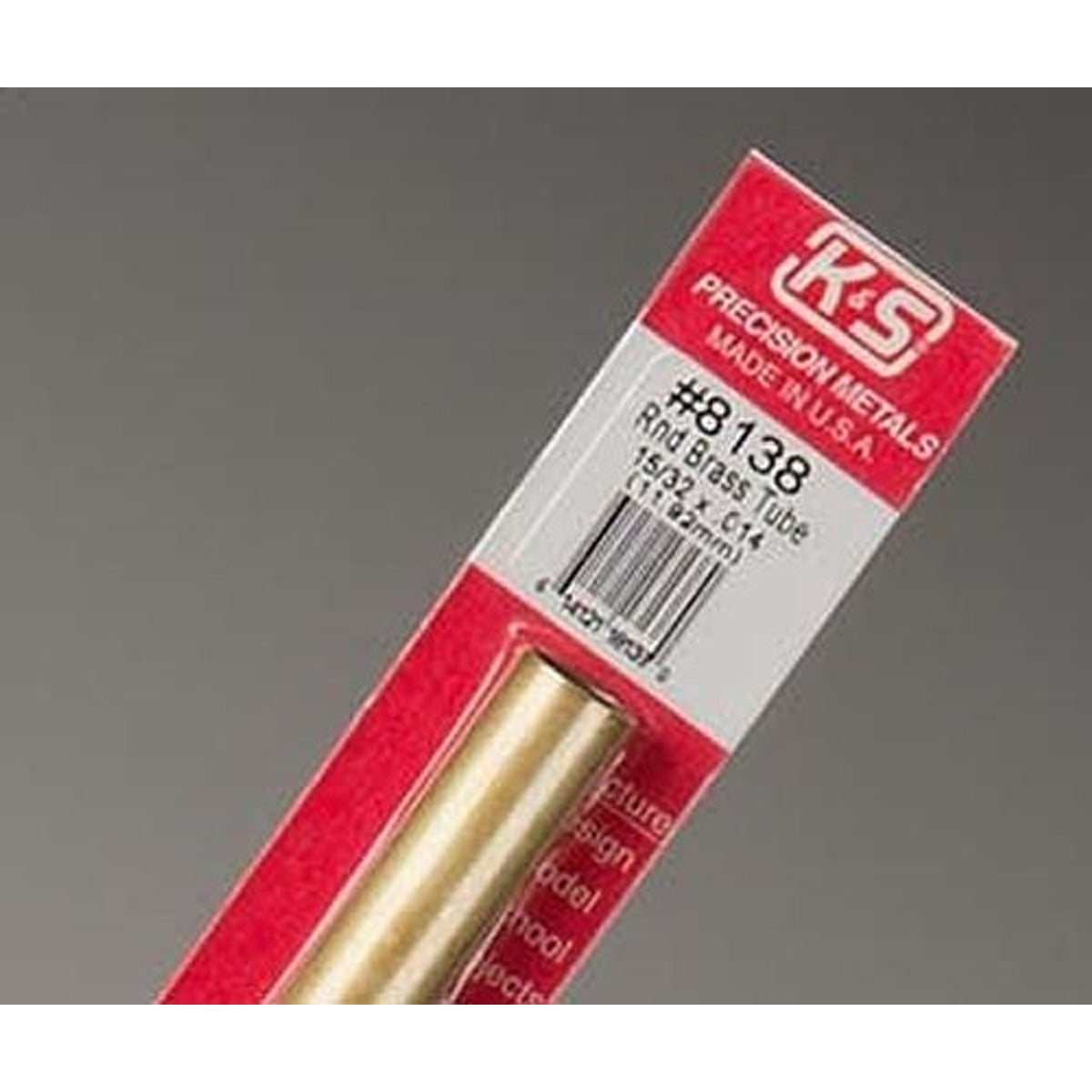 K&S Precision Metals #8138 Round Brass Tube 15/32