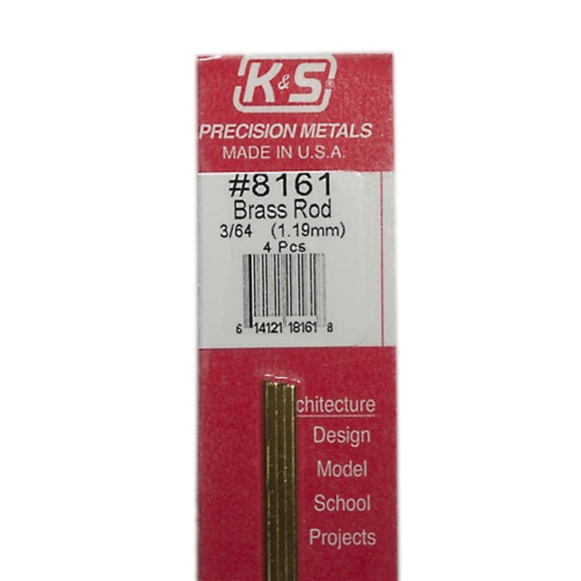 K&S Precision Metals #8161 Solid Brass Rod 3/64