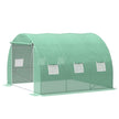 Outsunny 10' x 10' x 6.5' Walk-in Tunnel Greenhouse with High-Quality Transparent PE Cover, Zipper Doors, & Windows