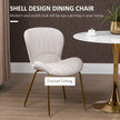 Lux Modern Dining Chairs with Cushioned Backrest-Set of 2-Cream White