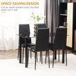 Adam Modern Space-Saving Dining Set for 4-Black