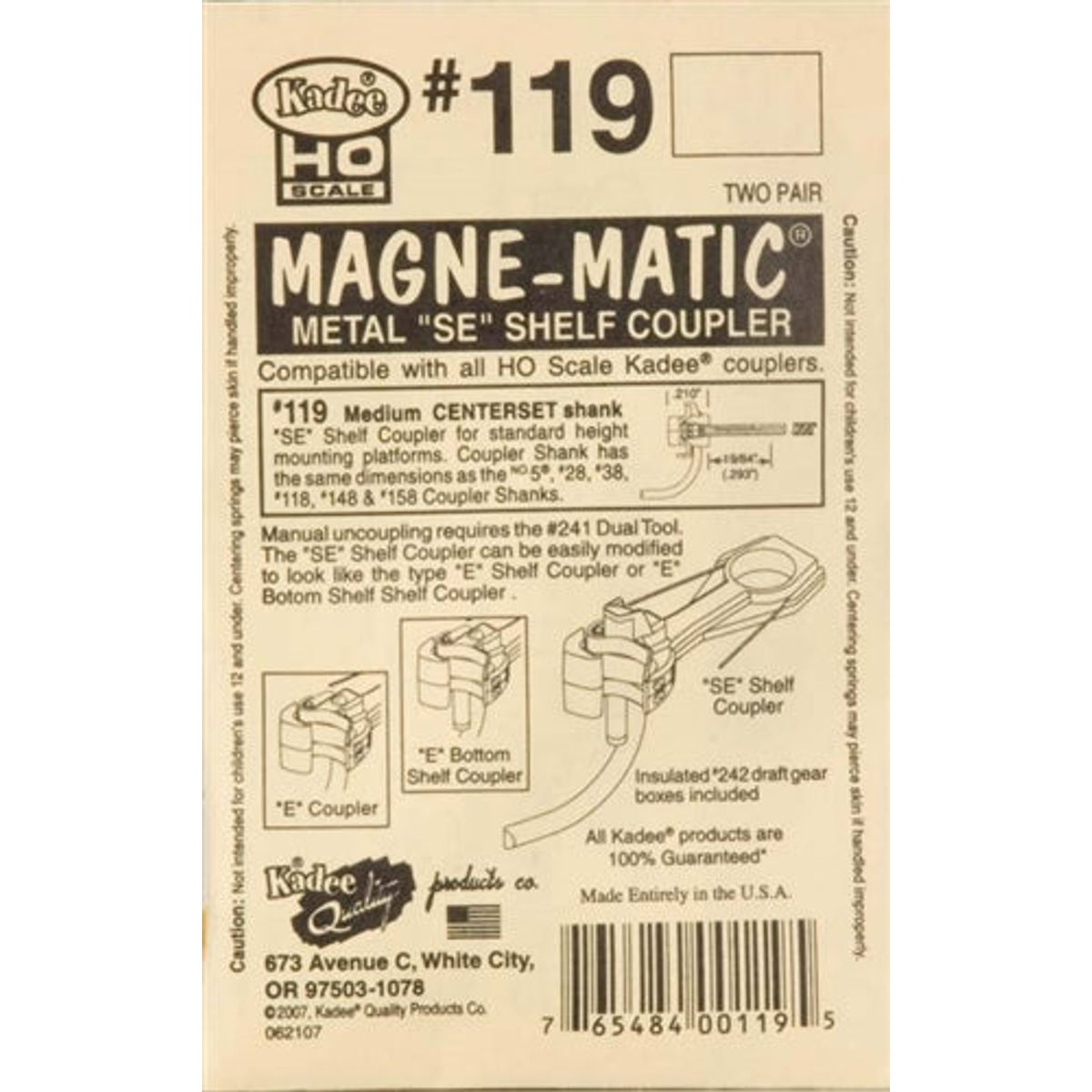 Kadee #119 HO Magne-Matic 