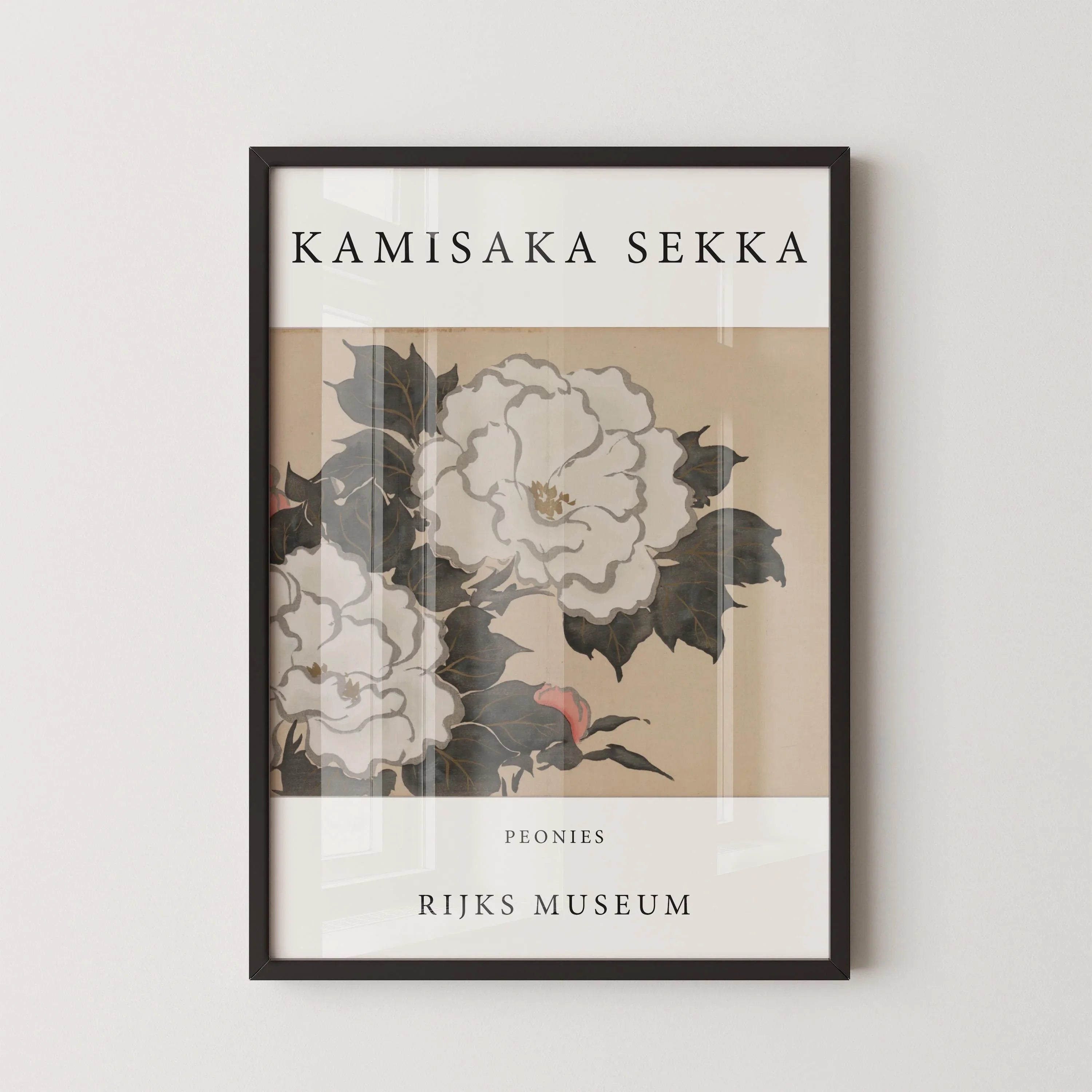 Kamisaka Sekka Peonies Print: Vintage Japanese Woodblock Art