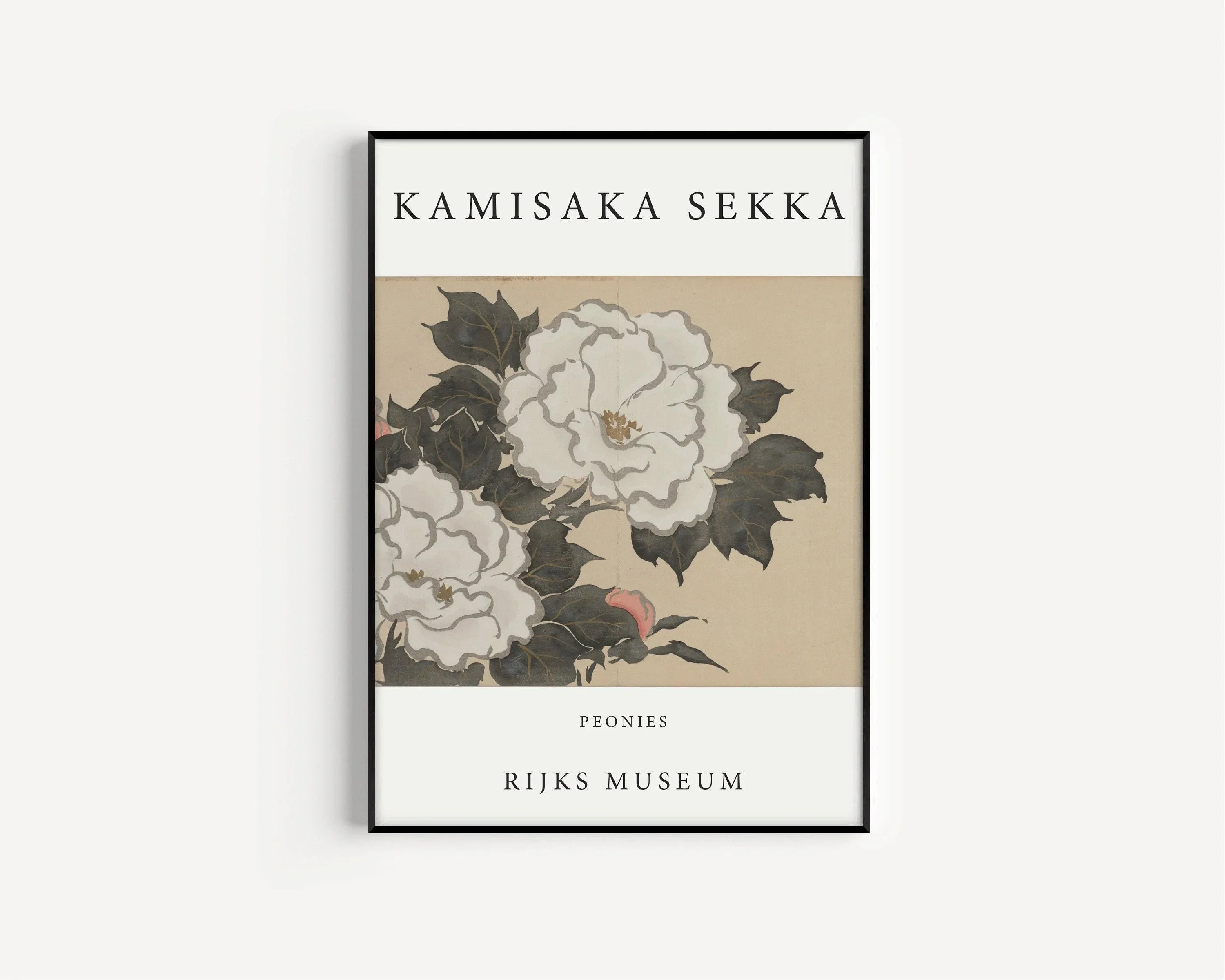 Kamisaka Sekka Peonies Print: Vintage Japanese Woodblock Art