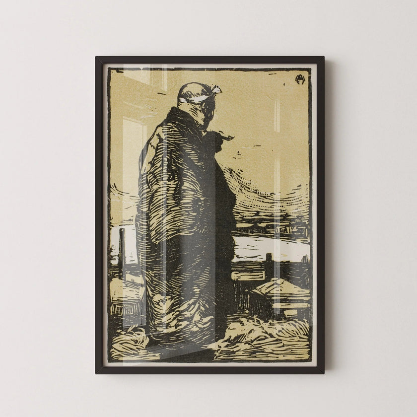 Kanae Yamamoto - The Fisherman Giclee Print: Japanese Woodblock Art