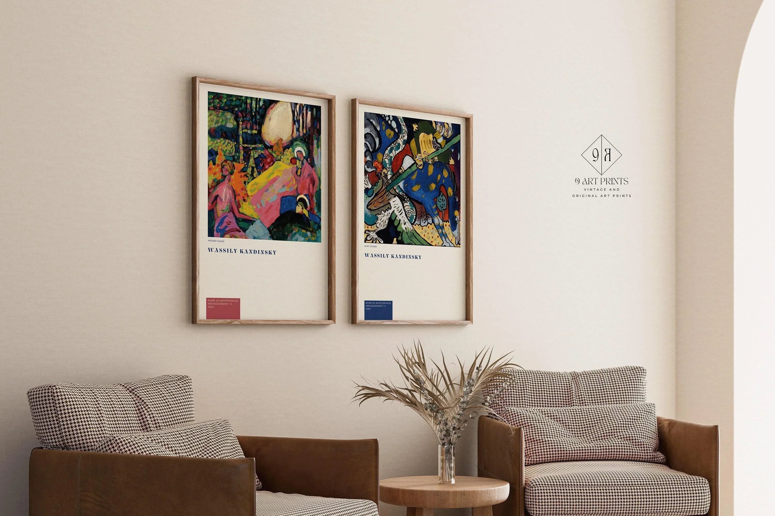 Kandinsky Abstract Art Prints: Weisser Klang & St. George Duo