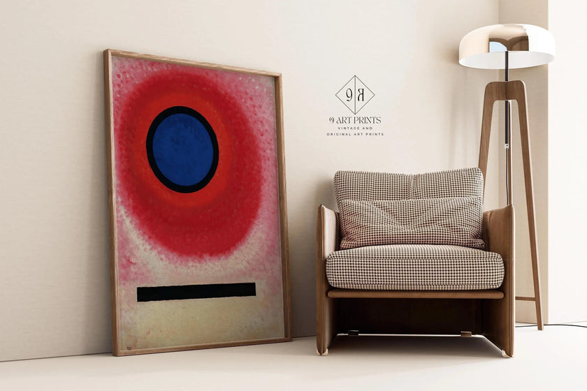 Kandinsky Bauhaus Print: Blue Circle, Mid-Century Modern Giclee Art