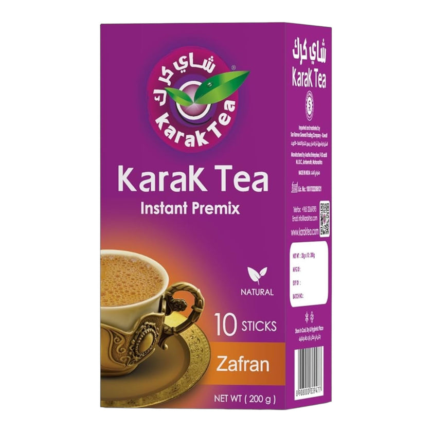 Karak Tea Instant Premix with Safran - 5 Pack (10 x 20g Sachets Each)