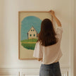 Karl Wiener House Print: Minimalist Cartoon Art, Giclee Fine Art