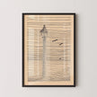 Karl Wiener - Lantern and Three Birds | Minimalist Beige Sketch Art (available handframed or unframed)