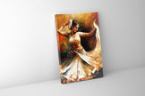 Art mural - Danse orange - Beaux-arts - Vernis doré - Impression sur toile