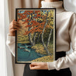 Kawase Hasui Autumn Forest Print: Japanese Woodcut Art, Tranquil Stream