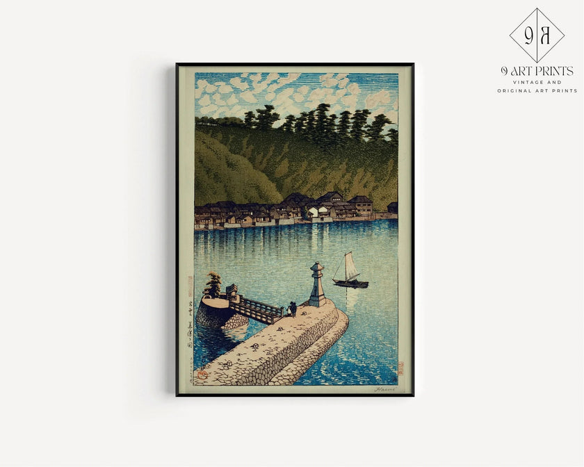 Kawase Hasui - Mihogaseki Bridge: Vintage Japanese Woodcut Giclee Print