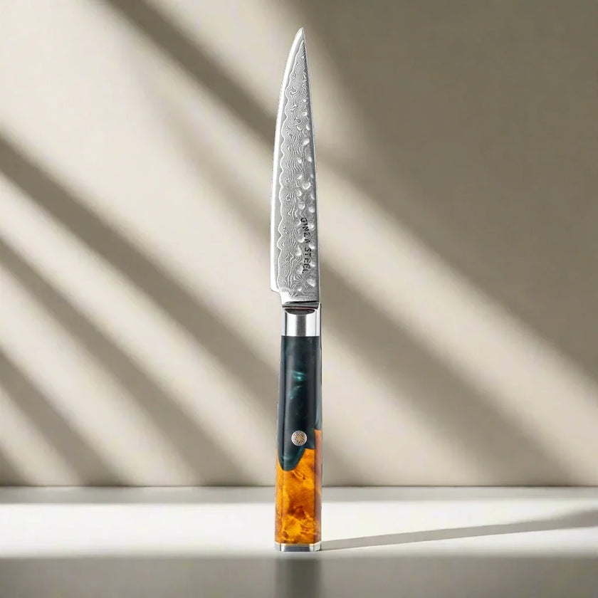 Couteau utilitaire Kaze Katana 6″ | Acier damassé par Ginza Steel