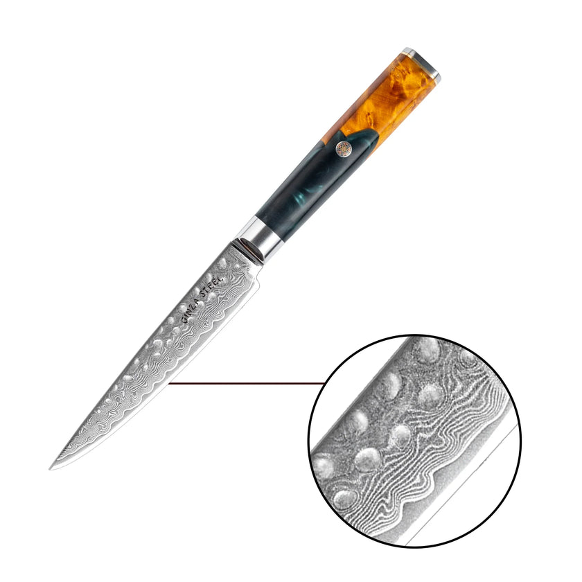 Couteau utilitaire Kaze Katana 6″ | Acier damassé par Ginza Steel
