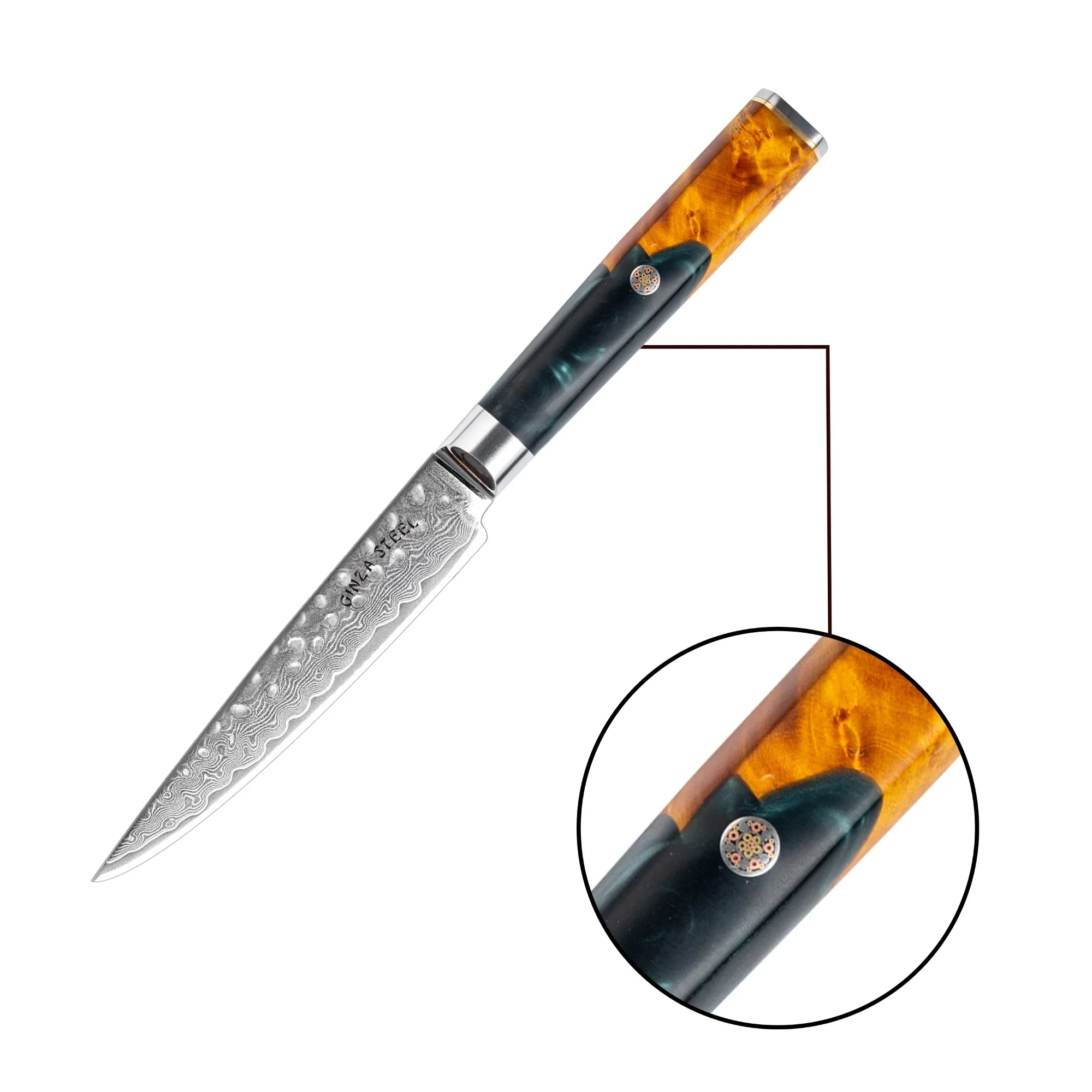 Couteau utilitaire Kaze Katana 6″ | Acier damassé par Ginza Steel