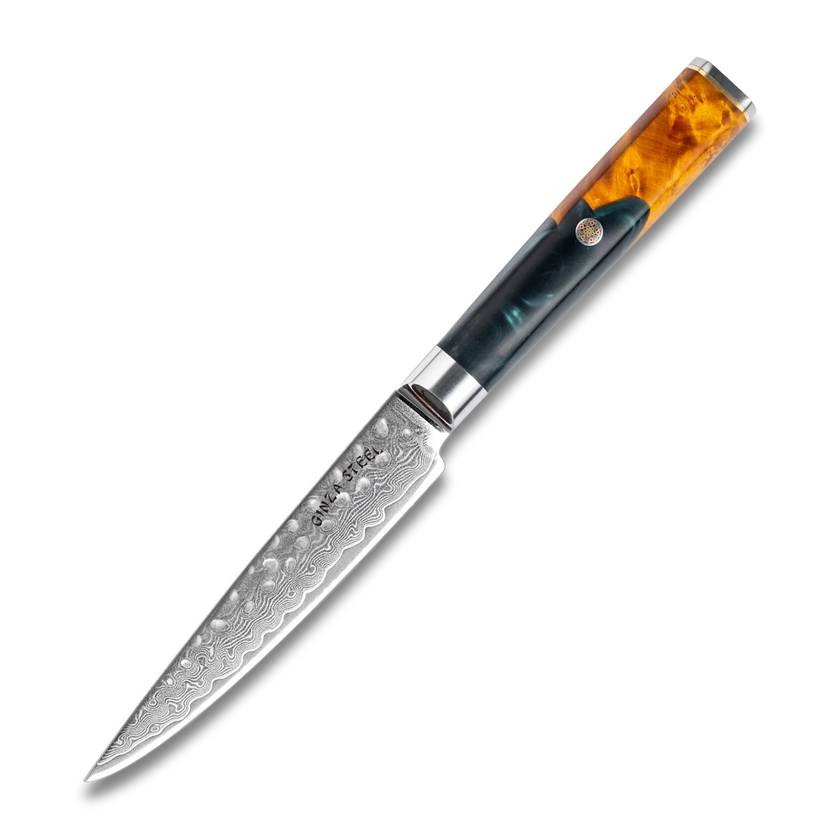 Couteau utilitaire Kaze Katana 6″ | Acier damassé par Ginza Steel