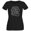 Keep God First Rhinestone Shirt – Christian Faith Sparkle Bling Tee | Blingdazzel