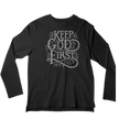 Keep God First Rhinestone Shirt – Christian Faith Sparkle Bling Tee | Blingdazzel