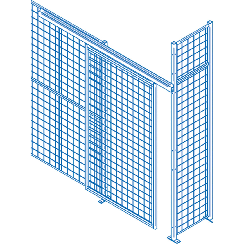 Composants de cloisons en treillis métallique - Portes coulissantes, 2,4 m de large x 2,4 m de haut
