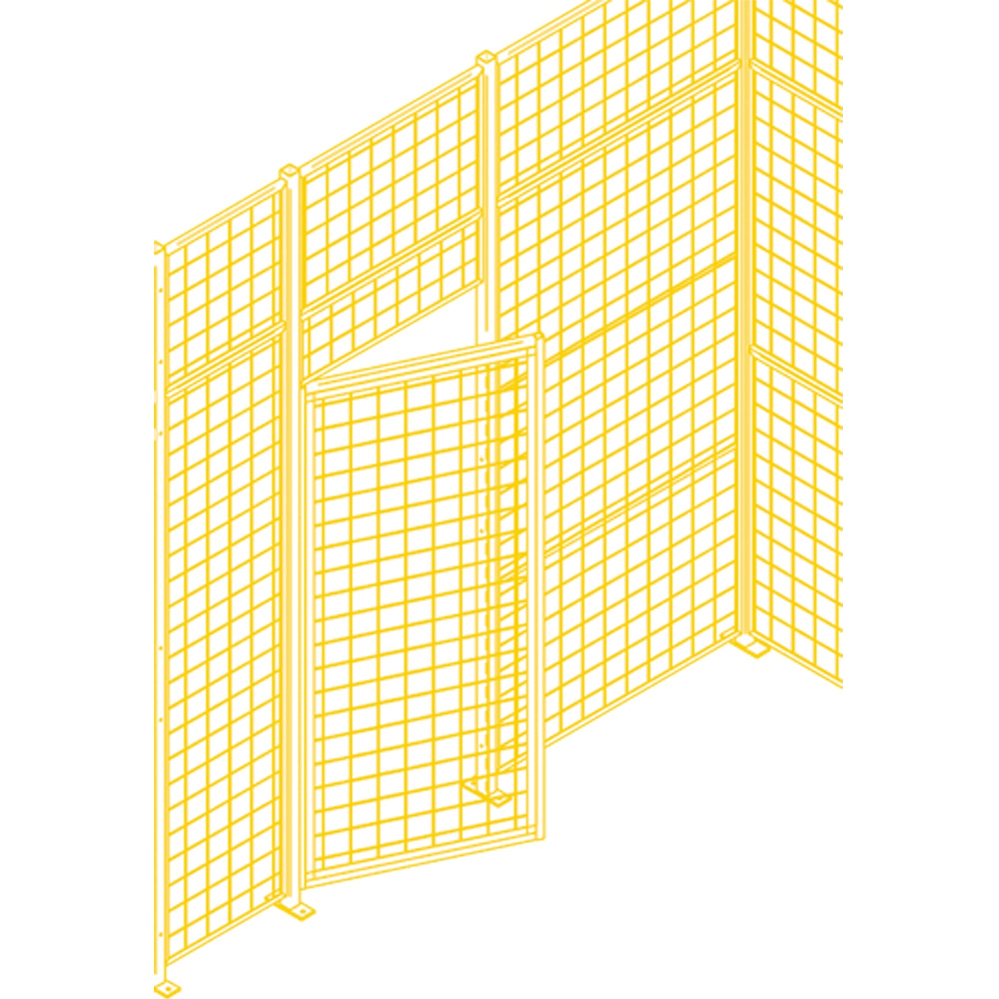 Composants de cloisons en treillis métallique - Portes pivotantes, 122 cm de largeur x 213 cm de hauteur