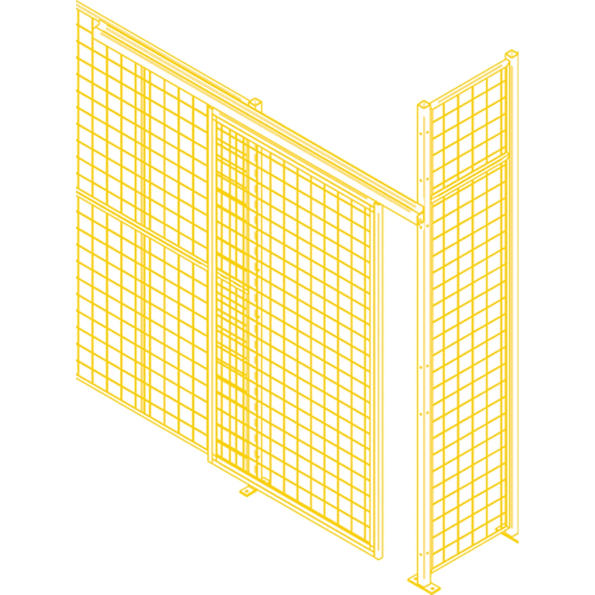 Composants de cloisons en treillis métallique - Portes coulissantes, 2,4 m de large x 2,4 m de haut