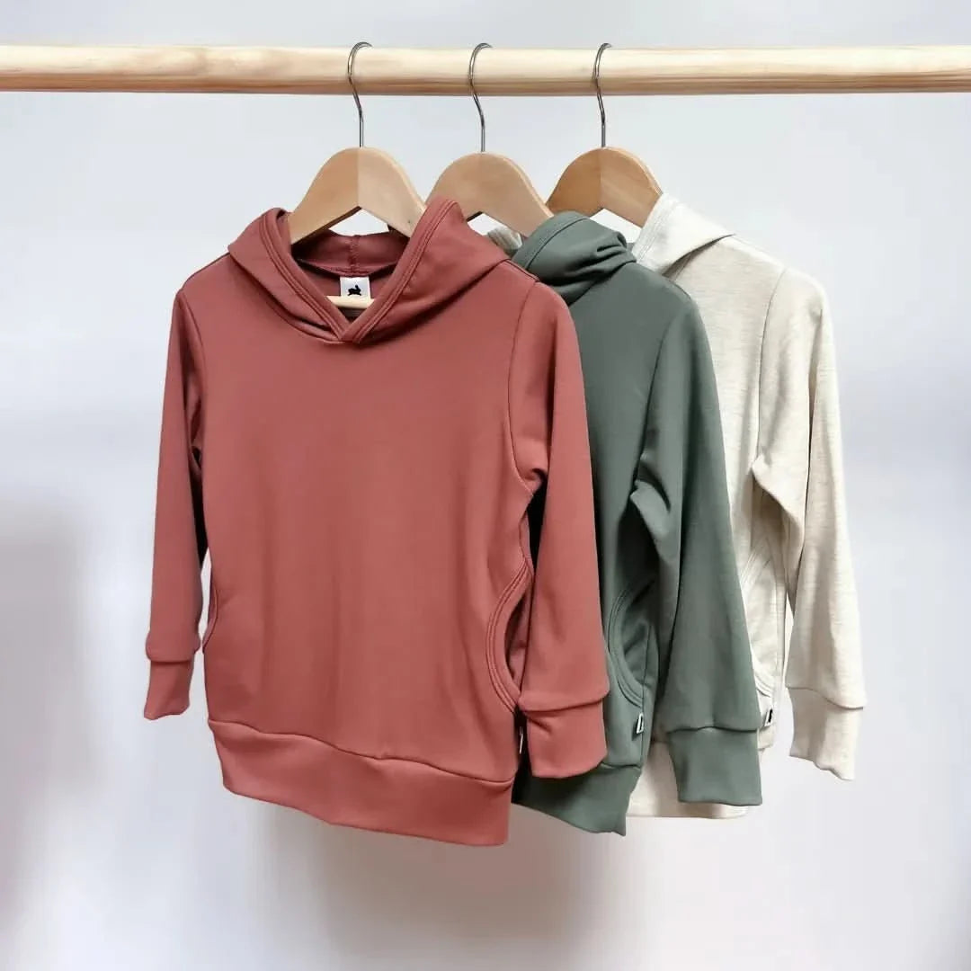 Kids' Lightweight Bamboo Hoodie With Side Seam Pockets | Ash