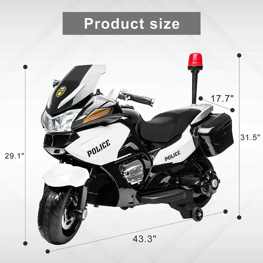 2026 24V Police 2 Seater Motorcycle with Rubber Tires