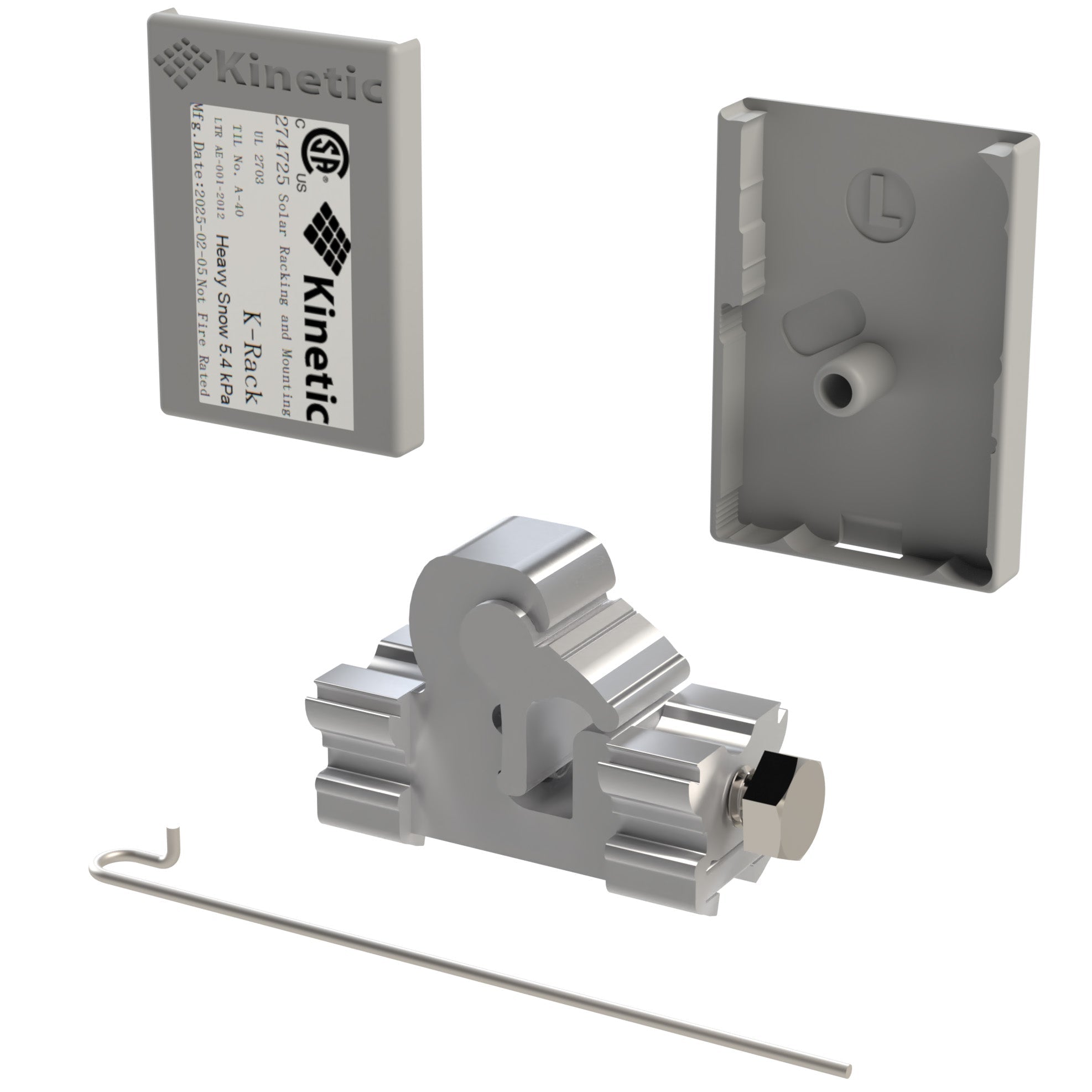 Hidden End Clamp With Grey End Cap - 8 units