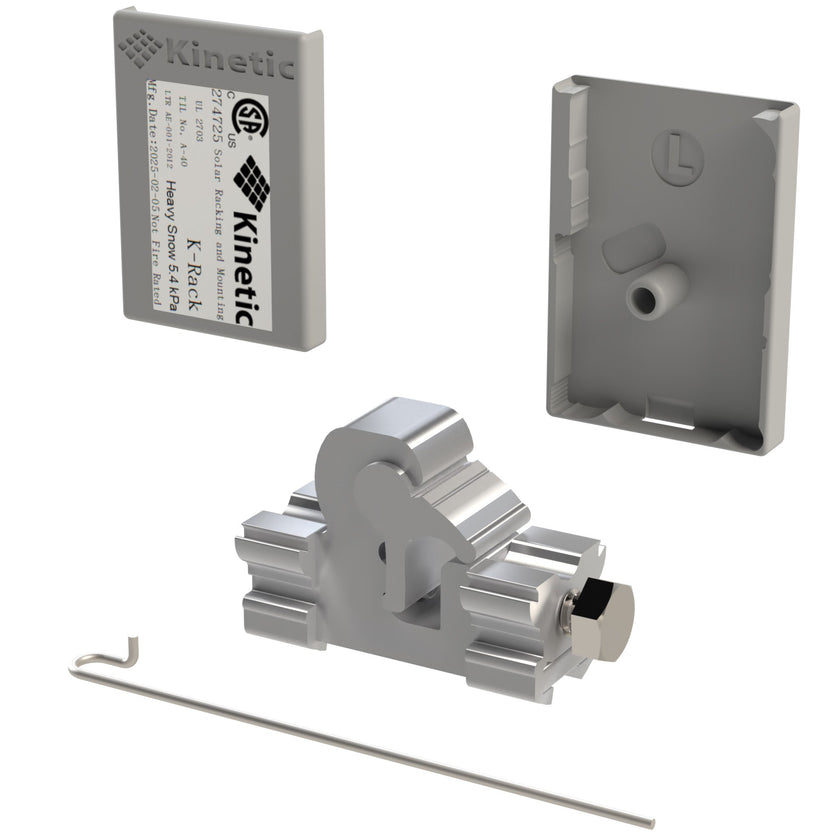 Hidden End Clamp With Grey End Cap - 8 units