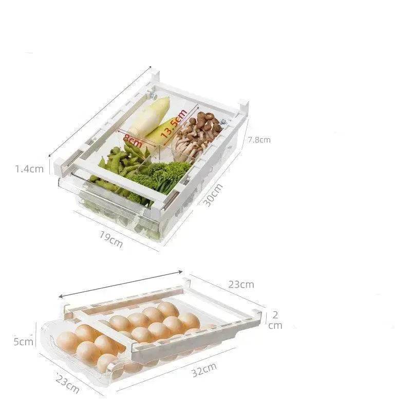 Kitchen Organizer Adjustable Kitchen Refrigerator Storage Rack Fridge Freezer Shelf Holder Pull-out Drawer Organiser Space Saver