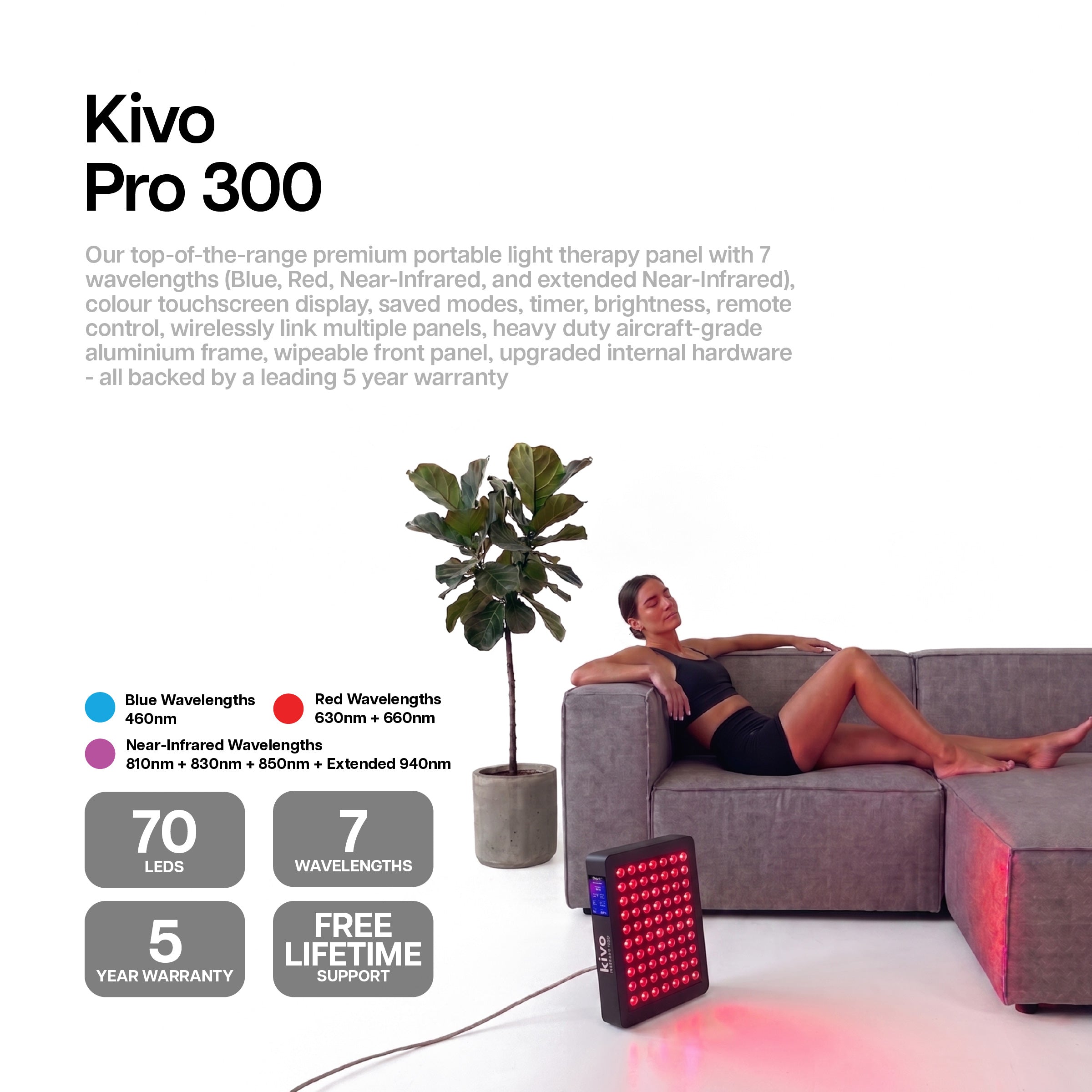 Kivo Pro 300: Ultimate Portable Red Light Therapy Panel
