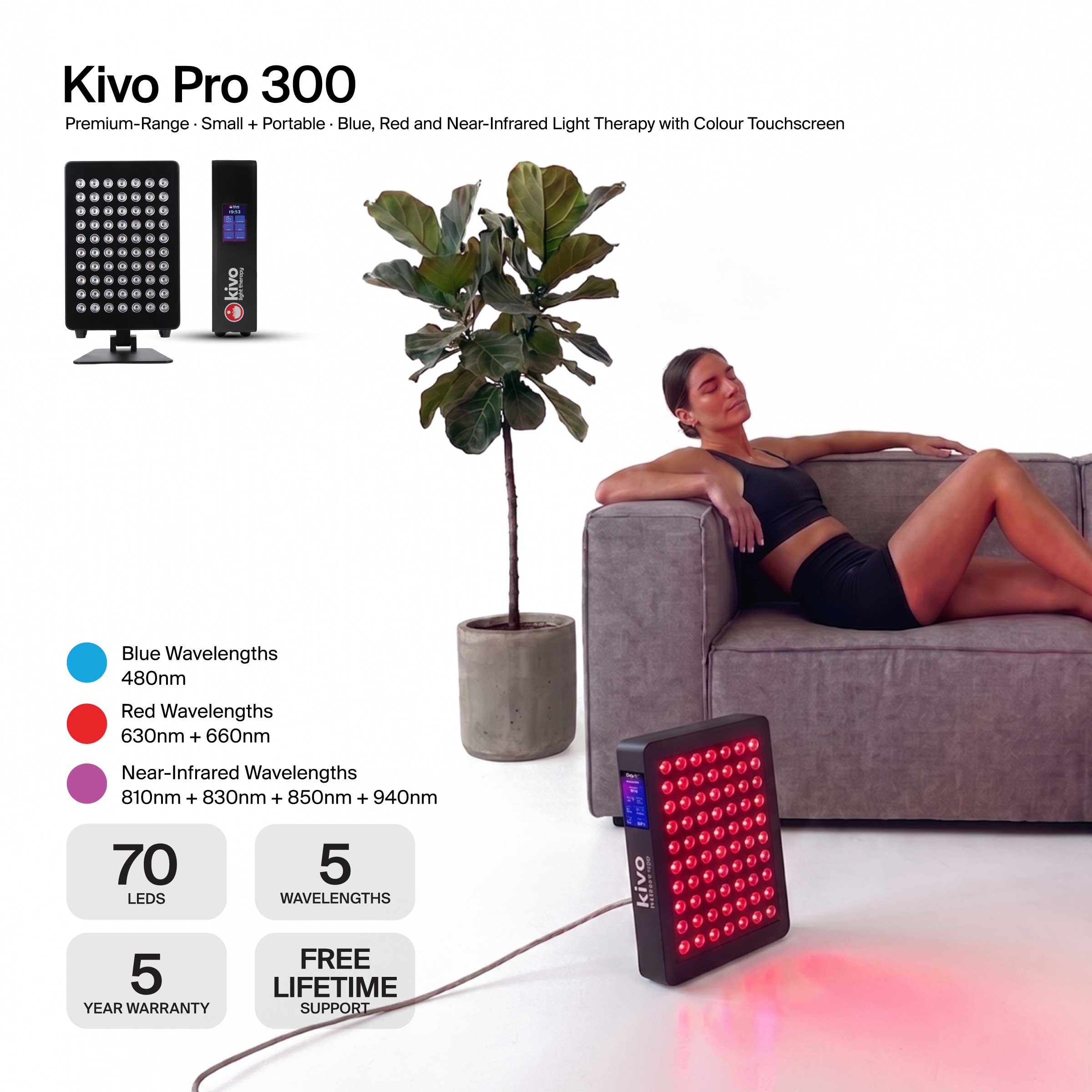 Kivo Pro 300: Ultimate Portable Red Light Therapy Panel