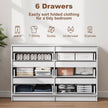 River 6 Drawer Dresser for Bedroom, Living Room or Hallway-White