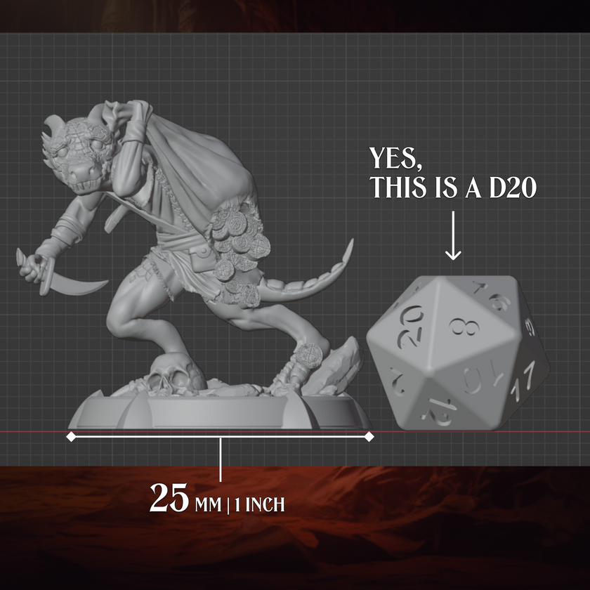 Kobold Rogue | Dagger | Medium (1in base) | 5e