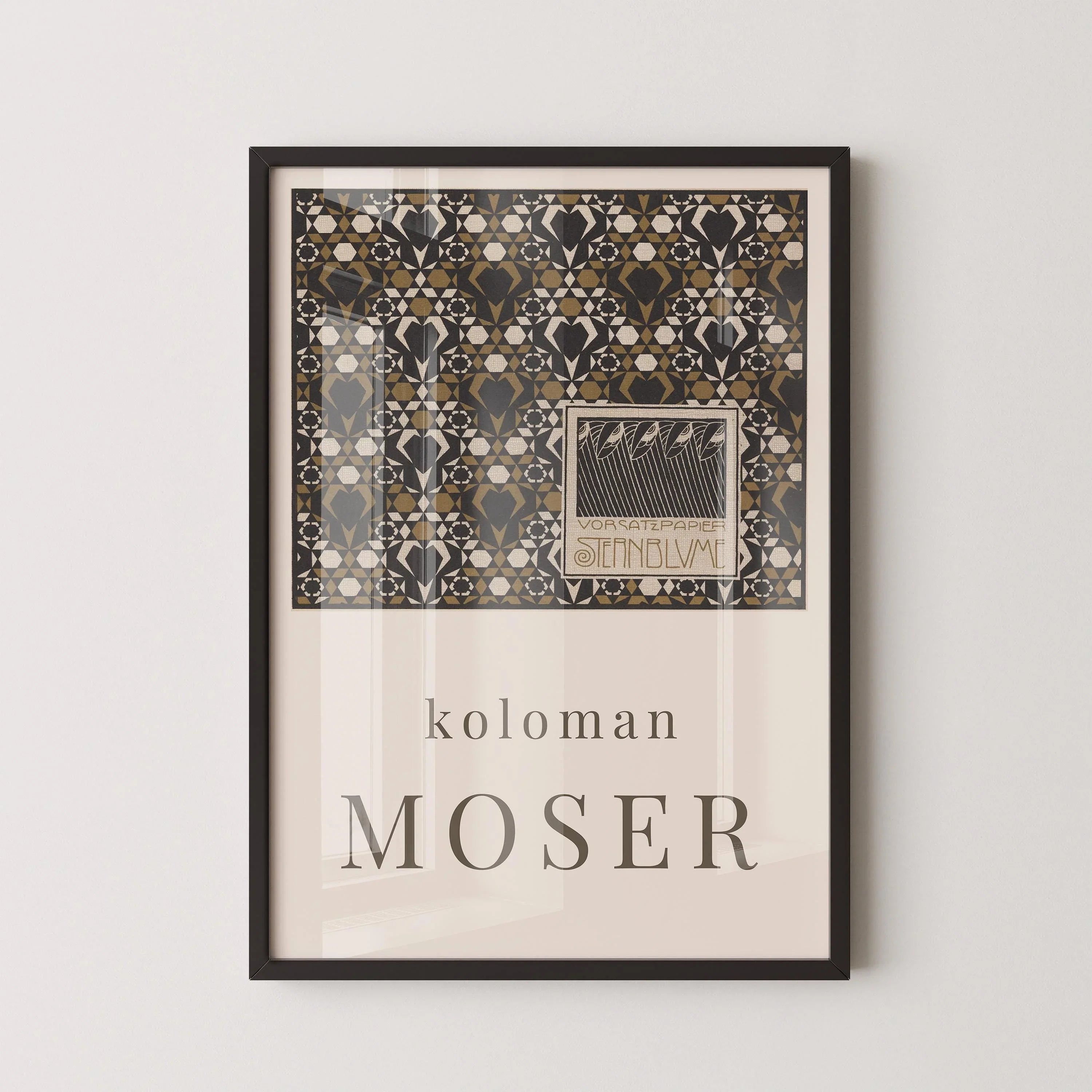 Koloman Moser - Starflower Endpaper | Famous Vintage Exhibition Poster Painting (available handframed or unframed)