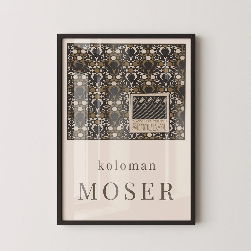 Koloman Moser - Starflower Endpaper | Famous Vintage Exhibition Poster Painting (available handframed or unframed)