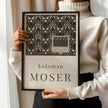 Koloman Moser - Starflower Endpaper | Famous Vintage Exhibition Poster Painting (available handframed or unframed)