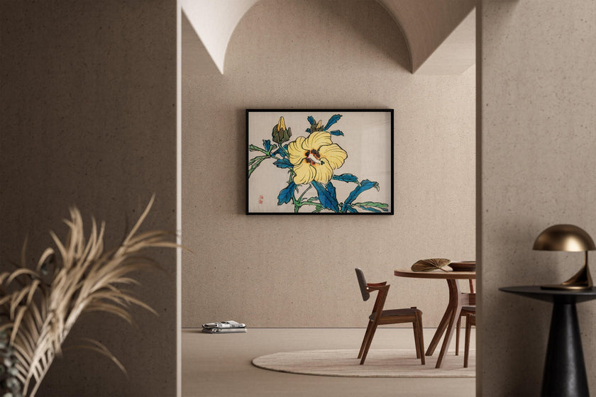 Kono Bairei Hibiscus Print: Vintage Japanese Floral Giclee Wall Art