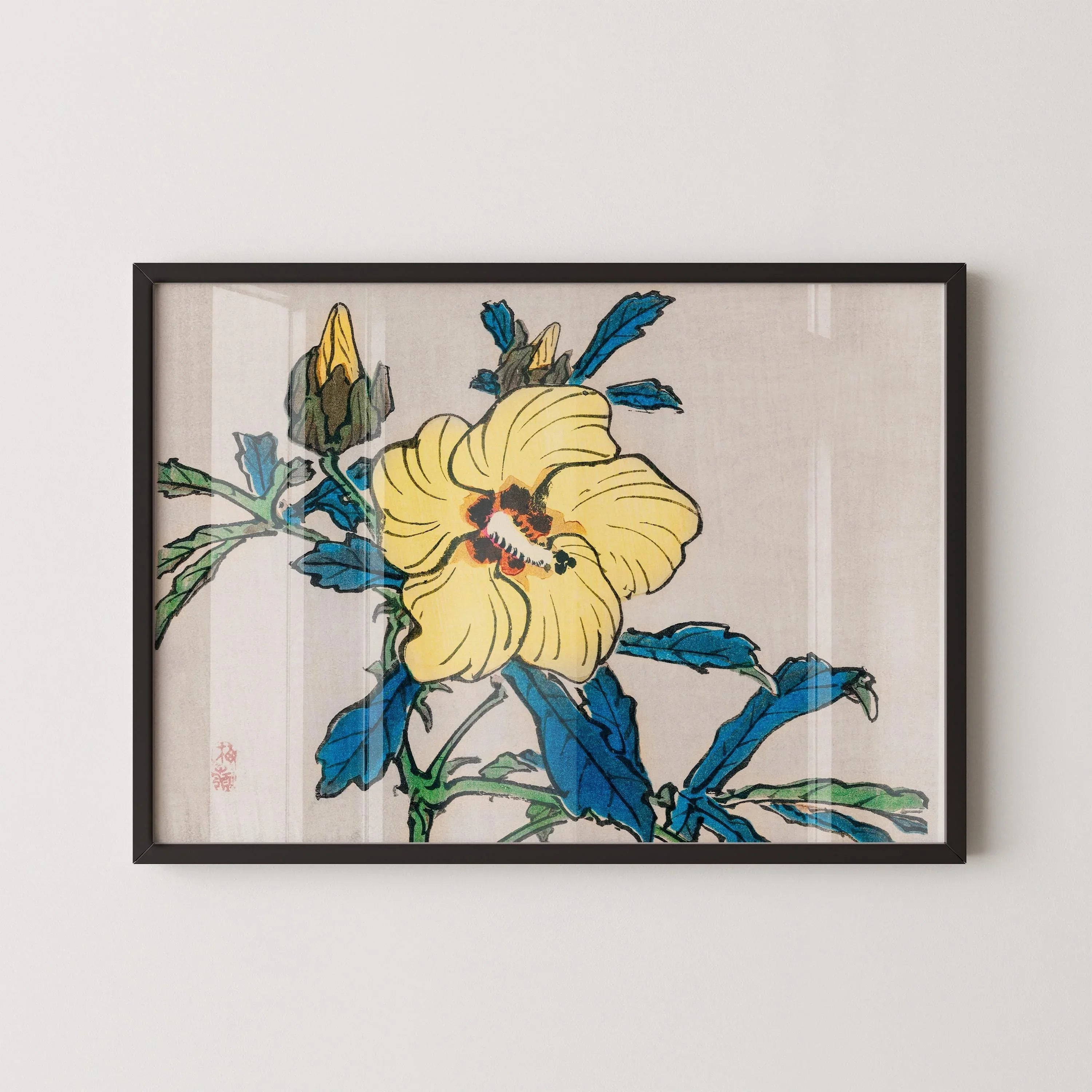 Kono Bairei Hibiscus Print: Vintage Japanese Floral Giclee Wall Art