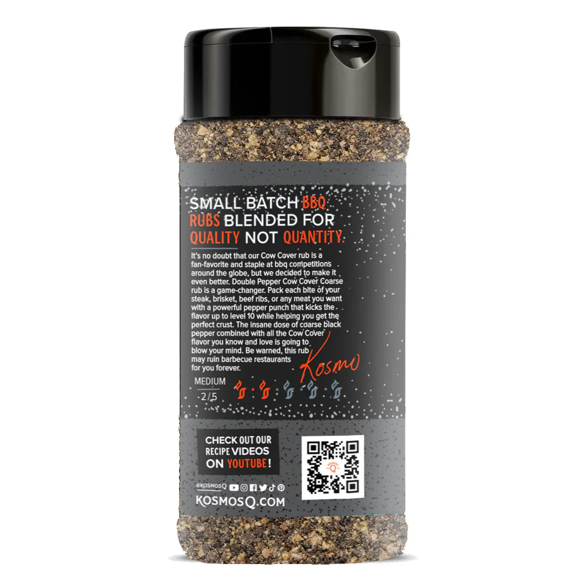 Kosmos Q - Double Pepper COARSE Cow Cover Rub