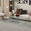 Sage Modern Glass Coffee Table with Safe Rounded Edges