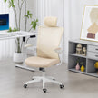 Andre Ergonomic Office Chair with 2D Lumbar Support and adjustable Headrest-Beige/White