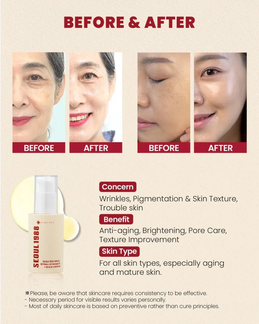 KSECRET SEOUL 1988 Serum: Retinal Liposome 2% + Black Ginseng 30ml