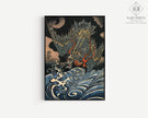 Kuniyoshi Flying Dragon Print: Vintage Japanese Woodblock Art