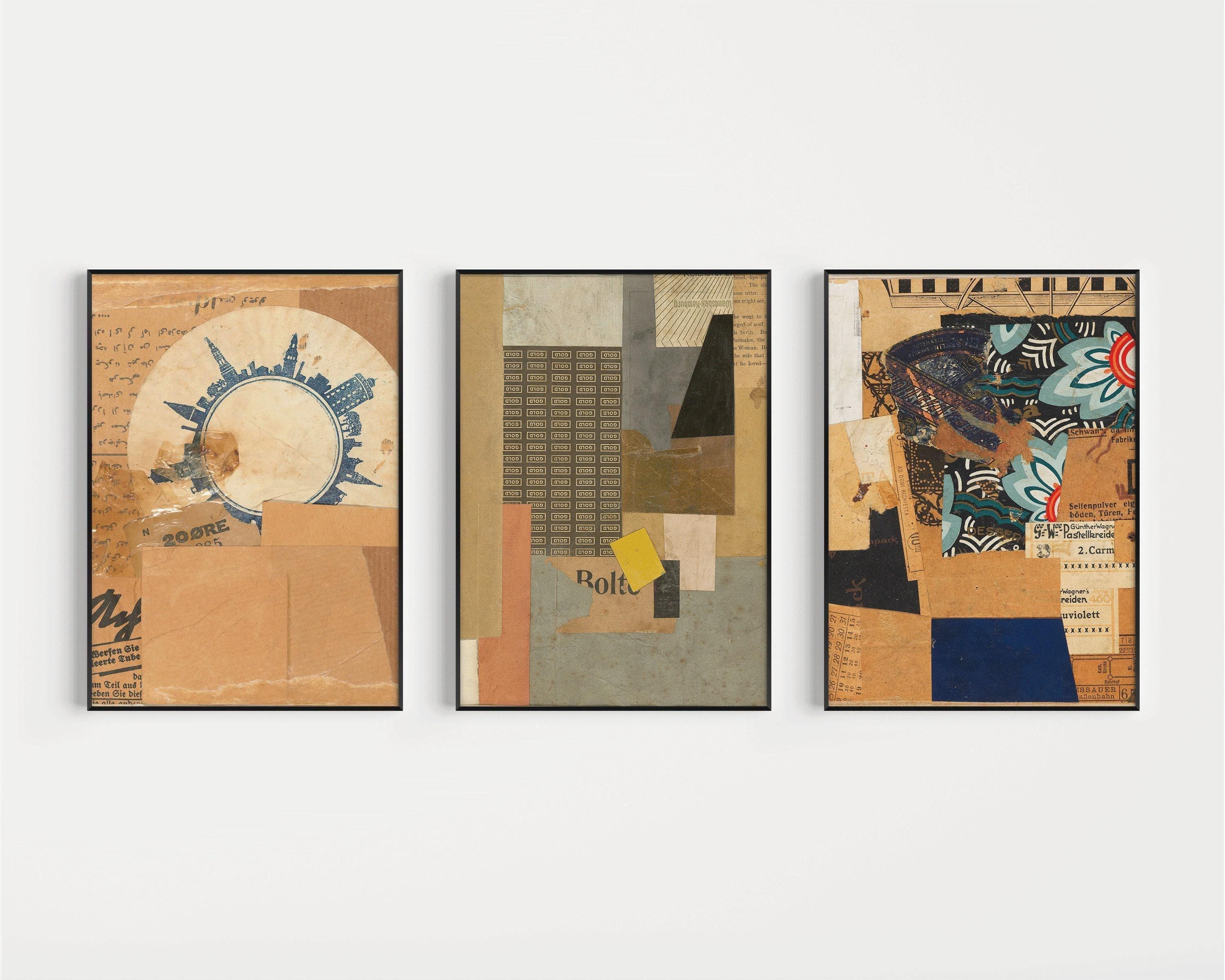 Kurt Schwitters Bauhaus Collage Print Set: Vintage Dadaism Art
