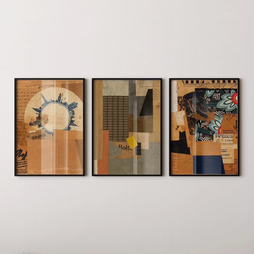 Kurt Schwitters Bauhaus Collage Print Set: Vintage Dadaism Art
